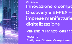 Workshop in fiera MECSPE - Innovazione e competitività: come Discovery e BI-REX ++ supportano le imprese manifatturiere con AI e digitalizzazione - Warrant