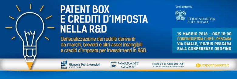 PATENT BOX E CREDITI D'IMPOSTA NELLA R&D - Warrant